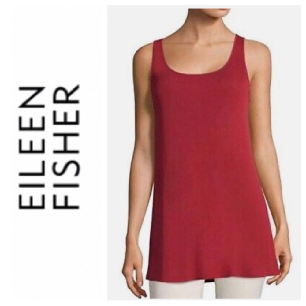 •100% Silk• Serrano Red Silk Jersey Tank